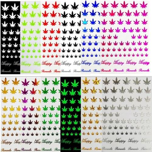12 Sheets 3D Leaves Nail Art Decals Maple Leaf Stickers Natural False NailsTips Decoration Manicure Tool