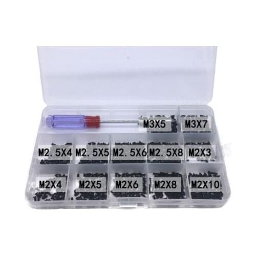 240-480Pcs/set M2 M2.5 M3 Mix Phillips Round Head Micro Screws Round Head Self-tapping Electronic Small Wood Screws Kit Set