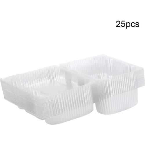 25 Pcs Disposable Plastic Loaf Bento Box Container Food Fruit Storage Box Children School Office Portable Bento Box