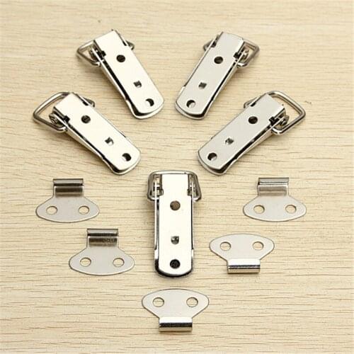 4 PCS Hardware Cabinet Boxes Spring Loaded Latch Catch Toggle 27*63 Iron Hasp For Sliding Door Simple Window Cabinet