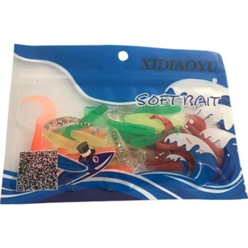 40Pcs bionic soft insect bait tail 55mm 1.4g soft bait lure multicolor fishing soft bait
