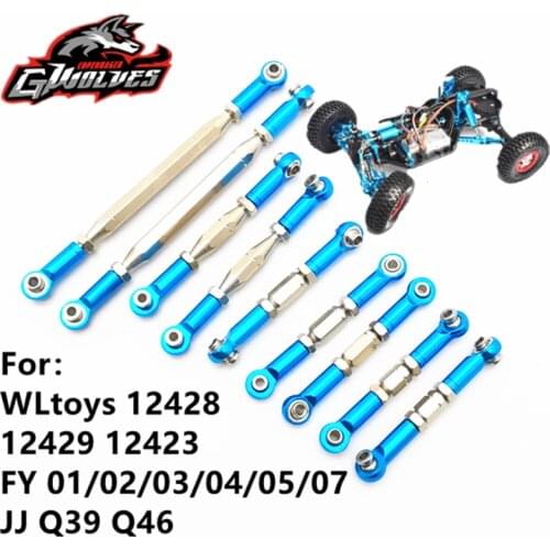 9pcs metal Tie rod Ball head connecting rod Turnbuckle knuckle Steering servo axle lever wltoys 12428 12429 12423 FY RC upgrade