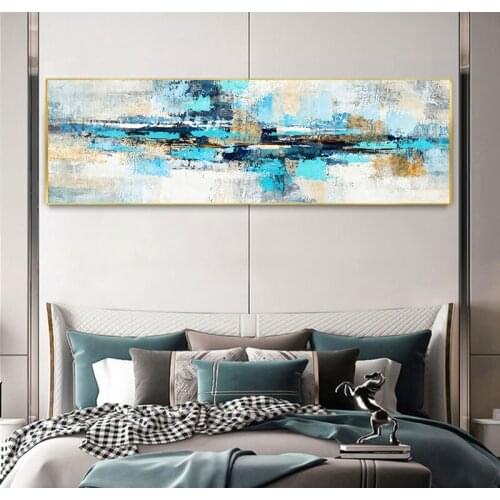 Abstract Art Picture for Living Room Home Decor Abstract Oil Painting on Canvas Posters and Prints Wall Art Painting Blue
