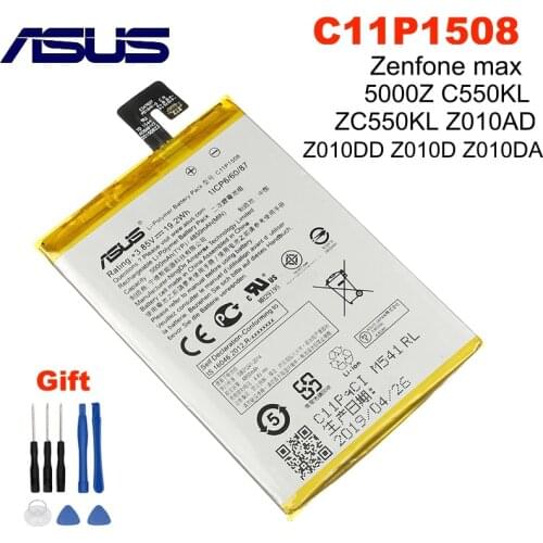 100% Original ASUS C11P1508 Battery For ASUS Zenfone MAX ZC550KL Z010DA 5000Z C550KL Z010AD Z010DD Z010D 5000mAh+Gift Tools