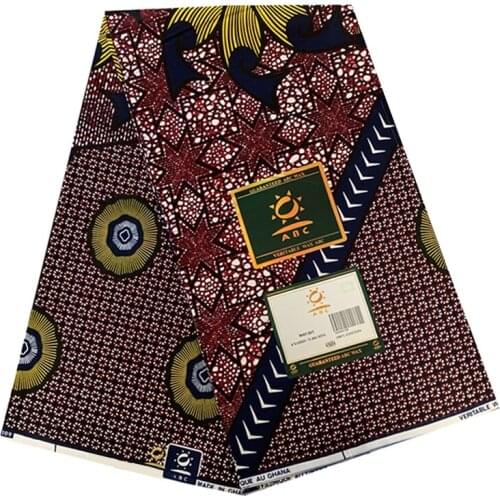 Ankara Nigerian Wax Style Dye Printed Cotton Fabric 100%High Quality African Women Dress Material For Sewing 6 Yards R-V 7-78