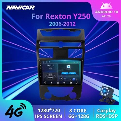 2Din Android10 Car Radio For SsangYong Rexton Y250 II 2 2006-2012 Stereo Receiver GPS Navigation DSP Auto Radio NO 2DIN DVD IGO