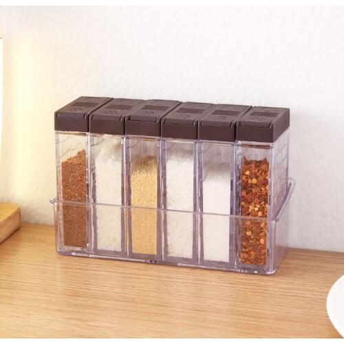 Spice Jar Seasoning Box 1/2/3Pcs/Set Kitchen Spice Storage Bottle Jars Transparent PP Salt Pepper Cumin Powder Box Kitchen tools