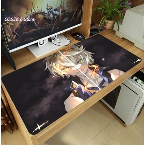 Anime Game Genshin Impact Bennett Large Mouse Pad Thicken Laptop PC Gaming Mice Mat Desk Keyboard Mat Fashion Anti-Slip Playmat