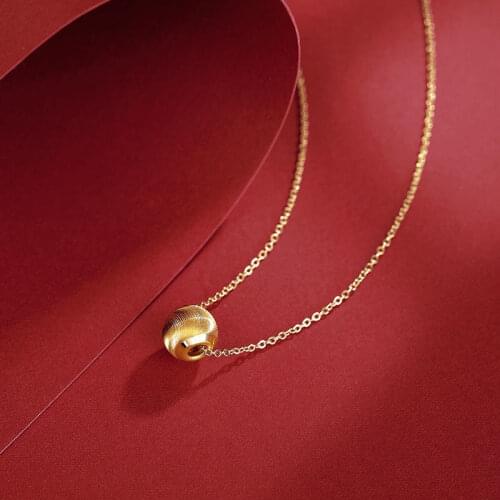 TIMEONLY Luxury Opal Ball Titanium Steel Chain Pendant Necklace for Women Ladies Korean Style Necklaces Fashion Accessories