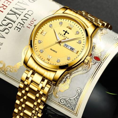 Luxury Watch Men Mesh Gold Full Stainless Steel Quartz Wrist Watch Male Clock Reloj Hombre Relogio Masculino Free Shipping A3731