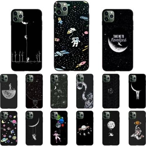 Space Moon astronaut Phone Case for iPhone 11 12 mini pro XS MAX 8 7 Plus X XS XR