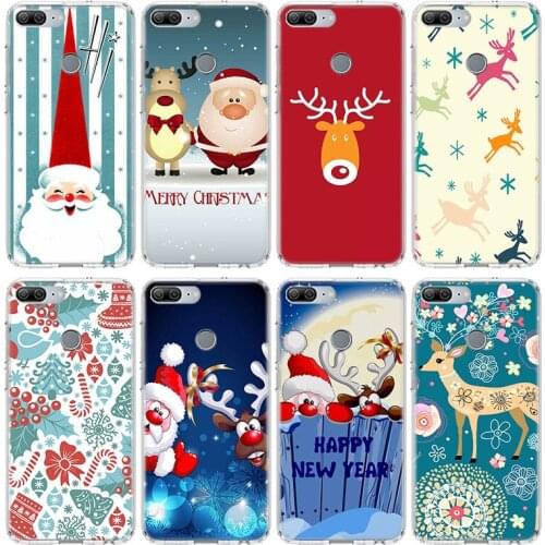 Merry Christmas New Year elk snowma Case For Huawei Honor 10 9 20 Lite 9X 8X 8A Pro 7A 7X Y5 Y6 Y7 Y9 2019 V20 V30 Soft Phone Co