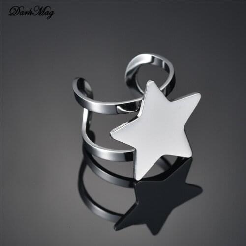 DarkMag Minimalist Star Opening Ring For Charming Women Party StainlessSteel Jewelry Cute 2020 Gift
