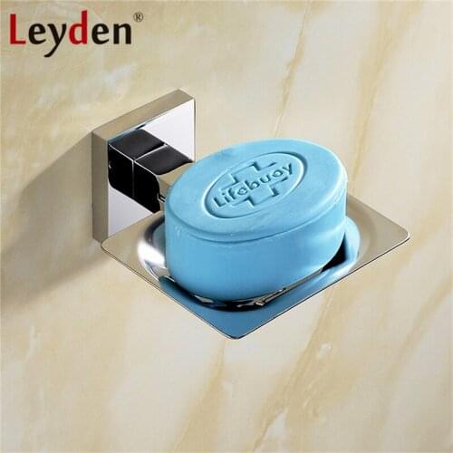 Leyden Stainless Steel Soap Holders Polished Chrome Bathroom Soap Holder Wall Mounted Shower Bar Soap Dish Bathroom Accessories