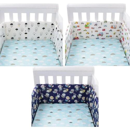 Baby Crib Bumper Cartoon Cotton Thicken One-piece Crib Around Cushion Cot Protector Pillows Newborns Room Bedding Decor