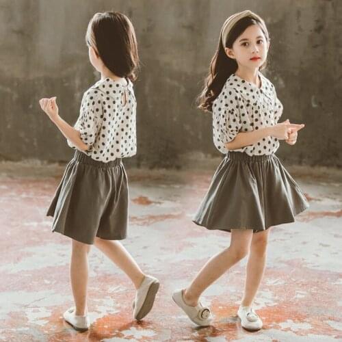 Girls Summer Sets Fashion Short-sleeved Cotton Princess Costume Children Korean Style Birthday Toddler Party Clothing Kid Set
