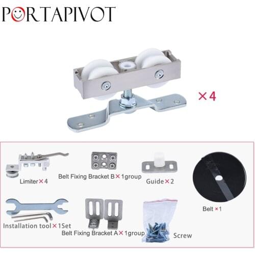 Double-open Linkage Sliding Door Pulley Kitchen Door Reverse Linkage Slides Barn Door Hardware Rollers Wooden Door