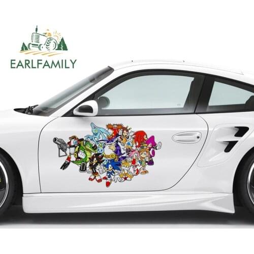 EARLFAMILY 43cm x 26.1cm For Anime Vinyl Material Car Stickers Car Door Protector Decal Auto Air Conditioner Windows Decoration
