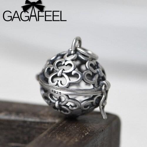 GAGAFEEL S925 Silver Hollow Matte Silver Sachet Pendants Necklace Female Thai Silver Clavicle Chain Pendant Fashion Jewelry