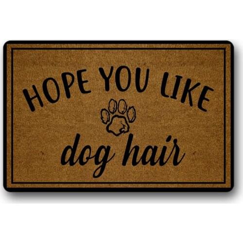 "hope you like dog hair"dog mats for doorway Doormats holiday door mats outside inside mud mats entryway 18x30inch