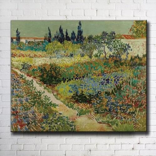 Impression Van green tree leaves road scenery canvas printings oil painting printed on canvas wall art decoration pictures