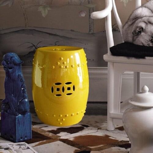 Jingdezhen Ceramics Glaze Gold And Silver Pure Color Ceramic Drum Stools Shoes Toilet porcelain ceramic Stools