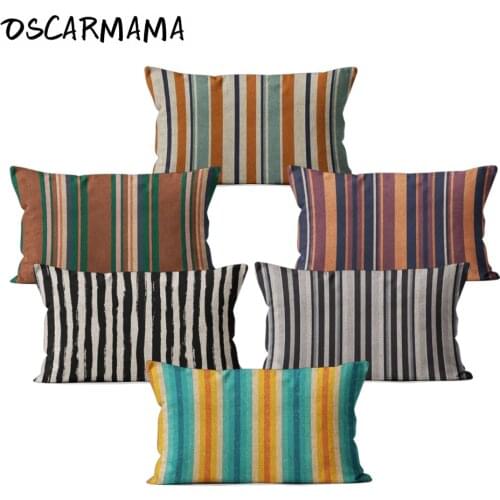 Classic Nordic Plaid Stripe Decorative 30x50 Throw Pillows Cases Rectangular Cushion Cover Decor Modern Home Living Room Decorat
