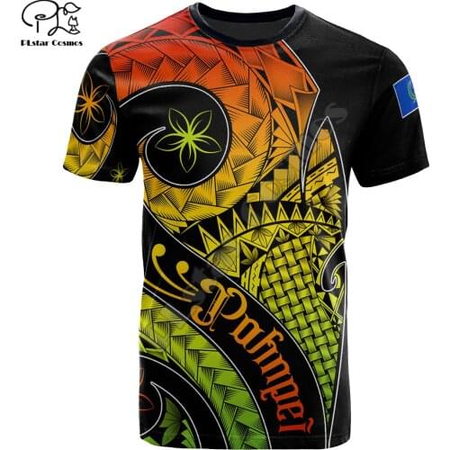PLstar Cosmos Summer Newfashion Colorful Tattoo Funny Culture T-Shirt Pohnpei Unisex Men/Women Casual ShortSleeve O-Neck TeeTop1