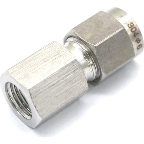 M10x1mm Metric Female to 6mm OD Tube 304 Stainless Steel Pipe Compression Fitting Union Connector 357 PSI