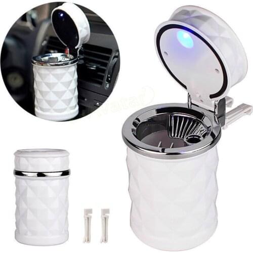 Fashion Car Ashtray Portable Car Cigar Cigarette Led Ashtray With Lid Cup Holder Travel Auto Cigarette Smoke Remove Ashtray