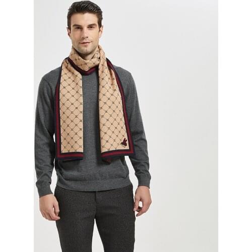 2021 Winter Knitted Scarf Men South Korea Literary Youth Navy Blue Wool Student Scarf Wholesale Long Scarf