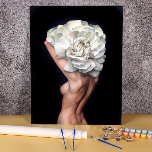 Flower Women DIY Paint By Numbers Complete Kit Oil Paints 50*70 Paiting By Numbers Paintings Crafts For Adults Handicraft Art