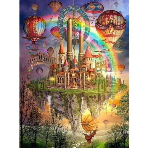 Landscape Building Castle DIY Cross Stitch 11CT Embroidery Kits Craft Needlework Set Printed Canvas Cotton Thread Home Sell