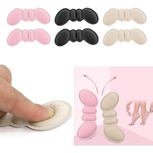 Set of 2 Butterfly Shape Heel Cushion Anti-Slip Heel Grips Self-Adhesive Heel Pads