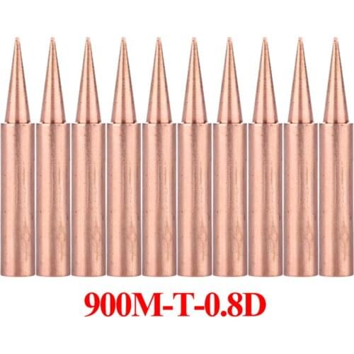 10Pcs 900M-T Soldering Tip Pure Copper Electric Iron Head Series Solder BGA Soldering Tools Branding Iron