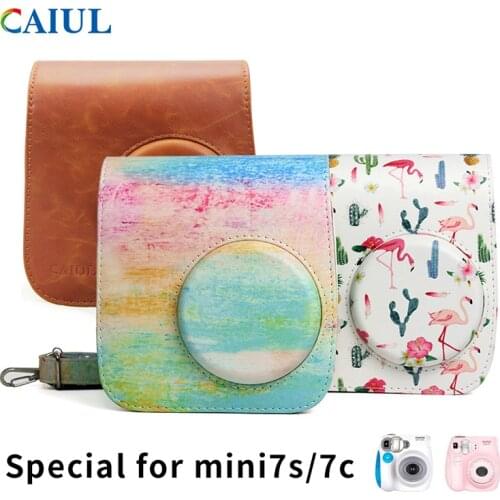 NEW Mini Camera Shoulder Strap Bags Case Pouch Candy colors Leather For Fuji Fujifilm Instax Mini7s mini7c For Women Gifts