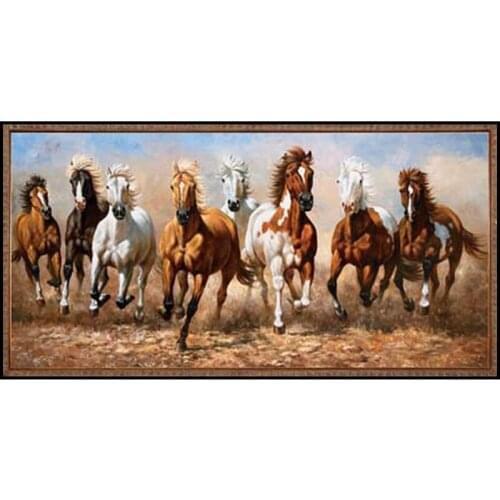 New Diy 5D Diamond Painting Eight Horses Needlework 3D Full Drill Mosaic Diamond Embroidery Craft Accessories Square Rhinestones