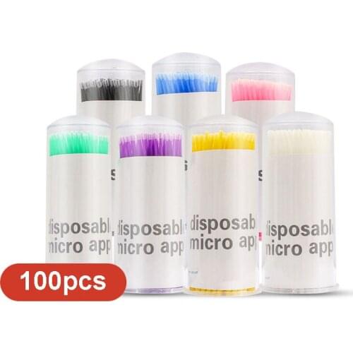 100PCS/Lot Disposable Eyelash Brushes Swab Microbrushes Eyelash Extension Tools Individual Eyelashes Removing Tools Applicators