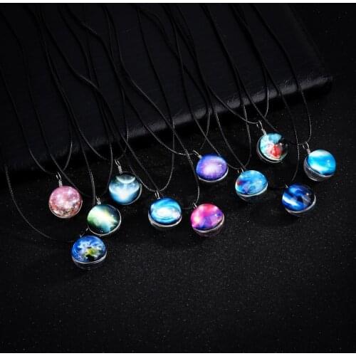 Handmade Glass Ball Pendant Jewelry DIY Necklace Womens Necklace Statement Universe Dream Star Necklace Birthday Gift