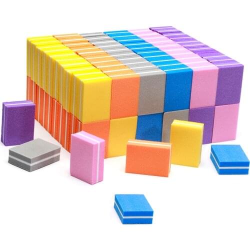 20Pcs/set Nail Files Buffers Mini Multi-colors Sponge For UV Gel Nail Polish Sanding Blocks Double Side Manicure Nail File #TF2