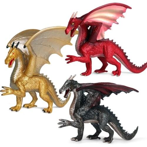 18cm Plastic Pterosaur Dragon Dinosaur Model Toy Animal Warcraft Cognition Educational Toy Decoration Desktop Decor Gift For Kid