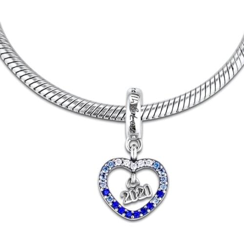 Fits for Pandora Beads Bracelets 100% 925 Sterling Silver Jewelry 2020 New Year Charms Free Shipping