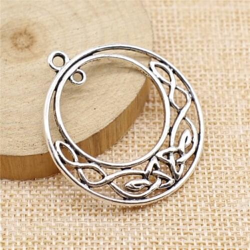 Charms for Jewelry Making Findings Handmade DIY Craft 5pcs Antique Silver Color 39x44mm Celtic Knot Charms Pendant