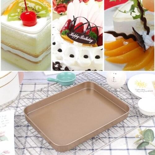 Rectangular Bread Pan Golden Non Stick Carbon Steel Loaf Cake Deep Bakeware Mold Pastry Biscuits Tray Baking Supplies