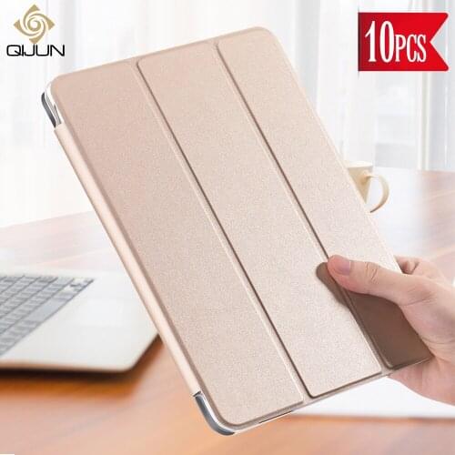 QIJUN 10 Piecs For iPad Air 1 Air2 3 2019 Case Smart Stand Back Funda For A1474 A1475 A1566 A1567 A1701 Cover Auto Sleep/Wake Up