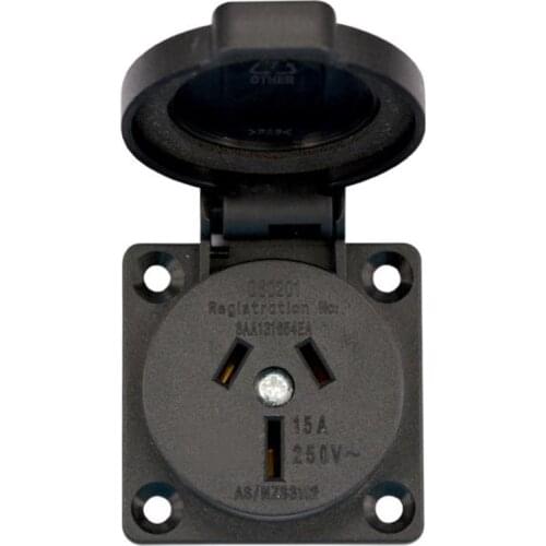 Multifunction SAA Black 15A 250V New Zealand Australia Outdoor Industry Waterproof Socket AU Power Electrical Receptacle Outlet