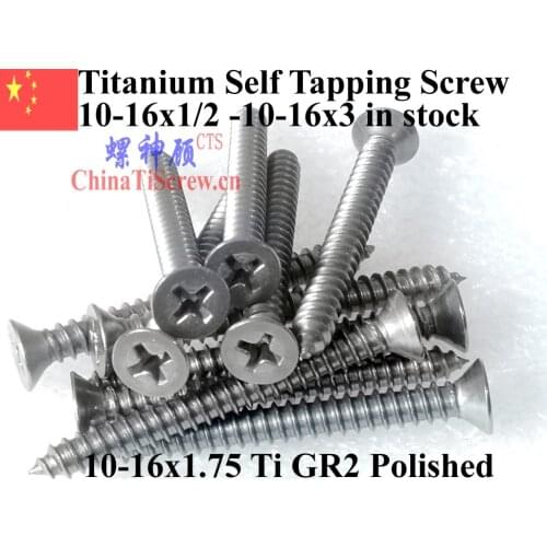 Titanium screws 10x3 Flat CSK Head 2# Phillis Driver 50 pcs Ti GR2