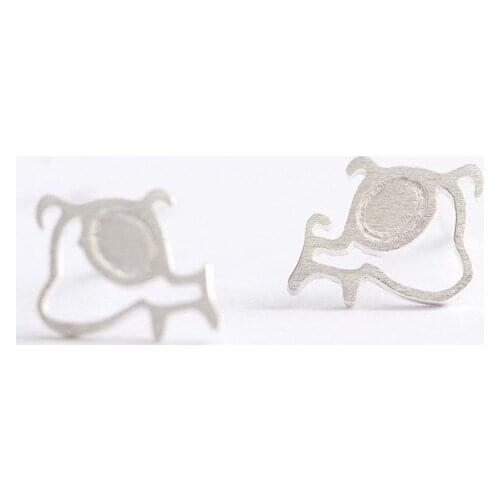 Real 925 Sterling Silver dog Stud Earrings for Women Girls Fashion sterling-silver-jewelry brincos brinco korean earrings