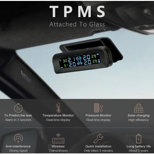 Tire Pressure Monitoring System Solor TPMS Tire Pressure Sensor Fuel Save Auto Security Alarm Tire Pressure Control System