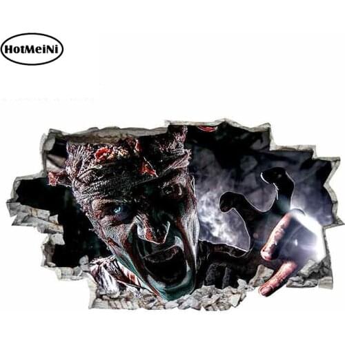 HotMeiNi 13cm x 7.4cm for Scary Horror Zombie Man Funny Car Stickers Vinyl Truck RV VAN 3D JDM Car Accessories Anime Comic